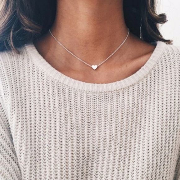 Jewelry - 3/$30🖤 New! Silver Heart Choker Necklace